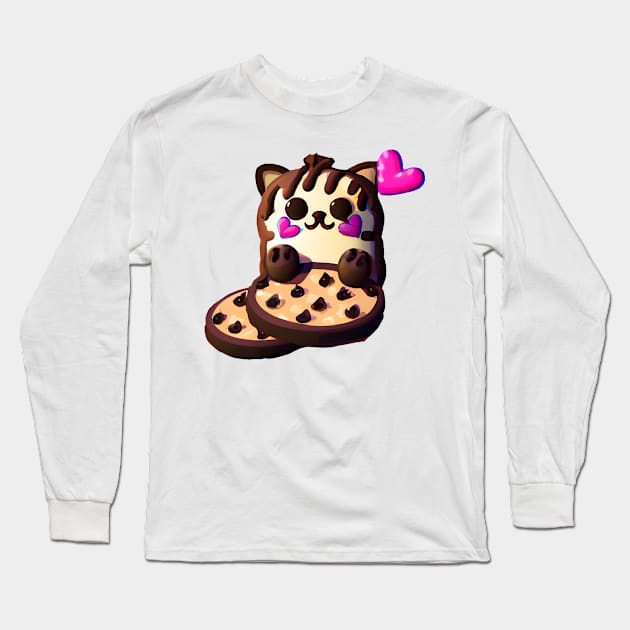 Cookie cat Long Sleeve T-Shirt by Meowsiful